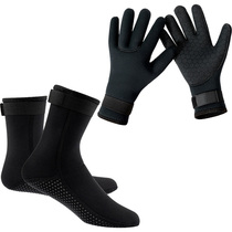 3MM waterproof rubber diving socks men and women anti-skid cold winter swimming warm beach socks shoes diving gloves set