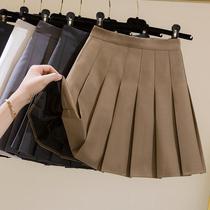 Pleated skirt skirt womens anti-light fall 2021 New High waist slim a-shaped umbrella skirt college style short skirt