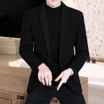 Casual woolen suit jacket men Korean version of slim fit Autumn New woolen suit winter thick single coat