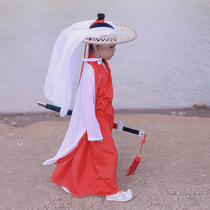Childrens Hanfu Costume Purple Xia Fairy Performance Baby Ancient Style Boy Girl Chivalrous Young Master Tang Dress
