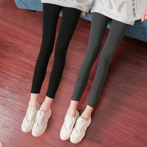 Japanese spring and autumn cotton leggings women wear high waist waist slim stretch stretch pants nine-plus size leggings