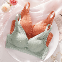 Underwear womens thin summer small chest gathered rimless bra set Flat chest special sub-breast anti-sagging bra