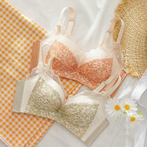 Underwear womens thin summer without rims small chest gathered bra set flat chest special sub-breast anti-sagging bra