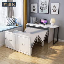 Multifunctional invisible folding bed sheets double office computer desk study folding bed cabinet home integrated rotating desk