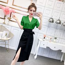 Love according to the beauty of the fashion suit women 2021 summer clothes New temperament shirt popular professional womens sexy skirt