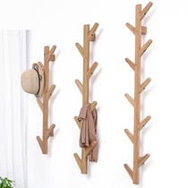 Simple tree coat rack Wall-mounted bedroom living room solid wood simple shelf hat rack