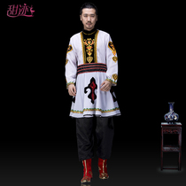 New mens Mongolian dance performance costume Mongolian national costume mens Tibetan stage performance grassland style