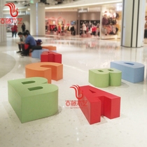 FRP leisure seat Mall letter bench outdoor garden landscape rest chair Commercial Square beautiful Chen ornaments