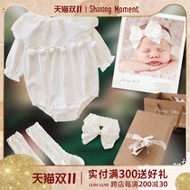 First gift baby gift box newborn gift box female baby 100 day banquet set Princess uniform full moon 100 day dress gift