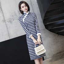 Cheongsam women's winter 2021 new high-end temperament young small plus velvet padded Tang dress women's Chinese style