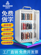 Gold Longxing Mobile Phone Safety-deposit Box Transparent With Lock Deposit Cabinet Wall-mounted Wall Classroom Student Staff Small Safe Deposit Box Incl.