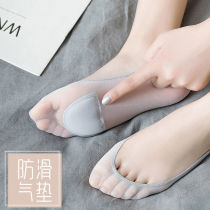 High Heel Shoes Socks Female Short Socks Shallow Stomping Sandals Invisible Summer Thin Ice Silk Boat Socks Non-slip Summer Sole Stockings