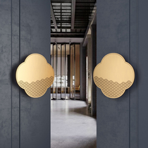 New Chinese Large Door Handle Creativity Four-leaf Grass Bag door handle can be used for background wall decoration glass door handle