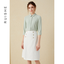 Fashion career suit Summer shirt temperament skirt two-piece suit Work civil servant interview womens dress overalls