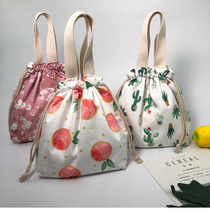  Japanese-style cute bento bag Handbag drawstring lunch box bag Lunch bag with rice bag Portable bento bag