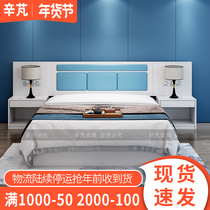 Hotel Furniture Bed Guest Room Bed Apartment Hotel Double Bed Simple Modern Hotel Single Big Bed Standard Room Full Set Customization