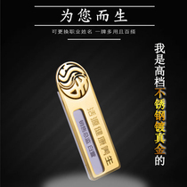 Stainless steel badge plated 24k real gold work card Metal high-end badge custom employee work card custom pin type