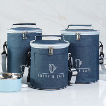 Lunch box handbag round insulation bag for package aluminum foil thicker working students with meal large capacity handbag