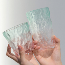 Cat kitchen Japanese-style Glacier glass colored water Cup gradient Glacier Cup glass cup high-value fruit juice cup