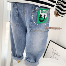 Ultra Soft Boy Jeans Spring 2022 New Children Spring Light Color Old Daddy Pants Kharen Pants