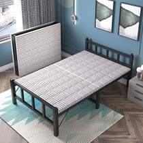 Single folding bed for home grown-up solid and durable steel wire bed does not occupy the iron of space One-meter-two-bed adult
