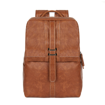 Manual Grazed Retro Backpack Casual Zipper Double Shoulder Bag Real Cow Leather Youth School Bags Men And Women Genuine Leather Trendy Bag