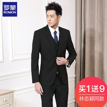  Romon suit suit Mens slim business formal casual Korean suit jacket Best man groom wedding dress