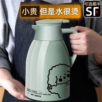 Hot pot student dormitory portable out large-capacity female hot water bottle press type household thermos bottle cute