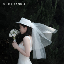 WHITE FANGLE TOPPER VEIL FRESSANGE veil VINTAGE wool TRAVEL light wedding photo