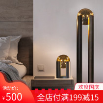Modern simple and extravagant stainless steel fire dragon ball living room coffee table floor lamp hotel bedroom bedside Model Room table lamp