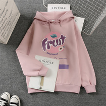 Girls sweater spring and autumn 2021 New Korean version of the childrens girls plus velvet autumn dress foreign style loose autumn winter coat