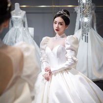 ETE Bride Crown Headdress 2020 New Korean Rhinestone Semi-round Crown White Yarn Wedding Princess Birthday Studio Crown