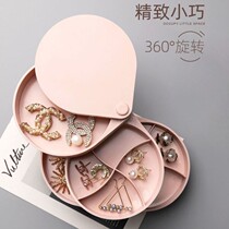 Rotating multi-layer jewelry box rotating earrings earrings earrings jewelry storage box rack small exquisite packing jewelry Net Red