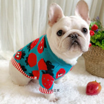 Dow clothes autumn new dog clothes pit bull dog fat dog sweater sweater strawberry cartoon