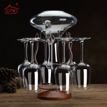 Creative solid wood red wine cup holder decanter rack upside down goblet wine divider home 6 sets