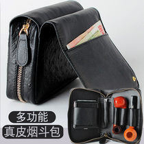 (Benefits) Leather Multifunctional Portable Cigarette Bag Cigarette Accessories Men's Vigour Bag Handmade Large Capacity