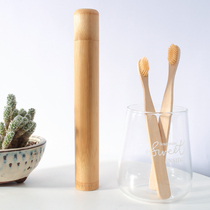 Cross-border export bamboo wood soft wool disposable hotel bamboo toothbrush wood home stay environmentally friendly lettering bamboo tube customization