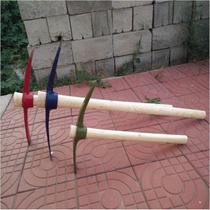  Outdoor foreign pick cross pick digging bamboo shoot tool gardening hoe pickaxe pickaxe sheep pickaxe steel pickaxe double flat tip chisel ice pick strip hoe