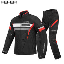 FEHER motorcycle riding suit suit mens large size summer breathable motorcycle suit dropproof waterproof rainproof four seasons