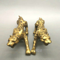 Pure copper leopard ornaments retro leopard cheetah leopard brass decoration office car town house crafts