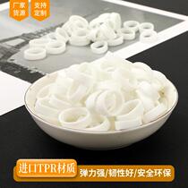 White rubber band mobile phone data cable cowhide band leather sleeve rubber ring white wire rubber band wide USB wire leather ring