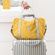 Short-distance folding travel bag sleeved trolley case travel boarding bag portable duffel bag large capacity lightweight fitness bag