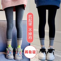 Girls leggings spring and autumn new 2021 foreign fashion children's little girl pants baby pants slim plus velvet