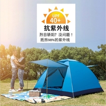 Fully automatic tent outdoor 3-4 civil air defense rainstorm portable padded single double leisure park camping picnic field