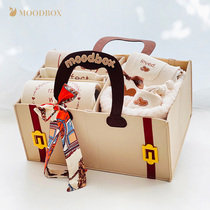 moodbox full moon newborn baby gift box autumn and winter baby clothes supplies boneless long sleeve climbing suit suit