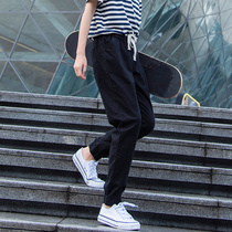 Black pants women Summer thin Harlan large size overalls spring and autumn feet sports leisure loose thin autumn and winter