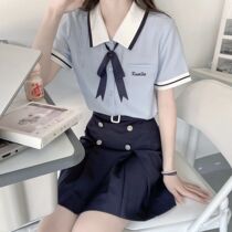 Dong-ri no art high Thai JK uniform suit Female Korean school uniform College style Short sleeve top skirt full summer