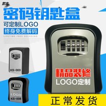 Password lock box decoration company site cats eye door mirror Wall-mounted key storage box Bed and breakfast metal anti-theft storage