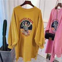 Pregnant women spring clothes 2021 Spring and Autumn New loose lazy wind long pregnant women long sleeve T-shirt tide mother top