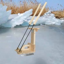 Single-legged donkey ice skates ice carts single-legged outdoor large backrest bicycles snow climbing plows wooden folding